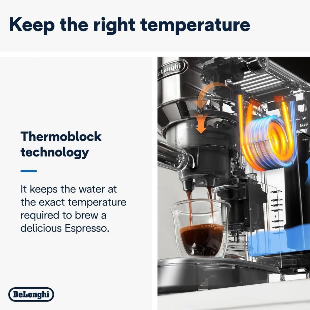 Delonghi 220 volt Dedica Style Traditional pump Espresso Coffee and Cappuccino maker Silver 220v 240 volts 50 hz EC685M220v